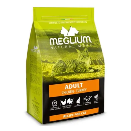 Croquettes pour chat Adulte Poulet et Dinde 10kg - MEGLIU