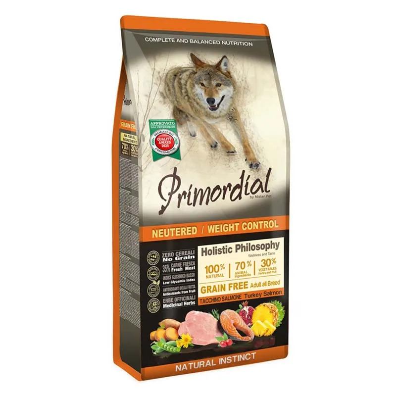 Croquettes pour chien adulte stérilisé Dinde & Saumon 12kg - PRIMORDIAL