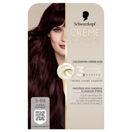 Coloration permanente Crème Supreme 5-69 Châtain Chocolat - SCHWARZKOPF