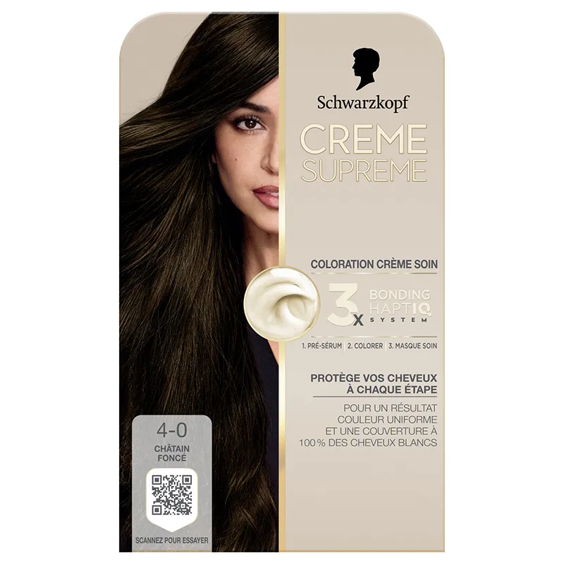 Coloration permanente Crème Supreme 4-0 Châtain Foncé - SCHWARZKOPF