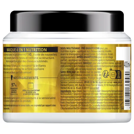 Masque 4en1 Nutrition Huile de Marula 400ml - GLISS
