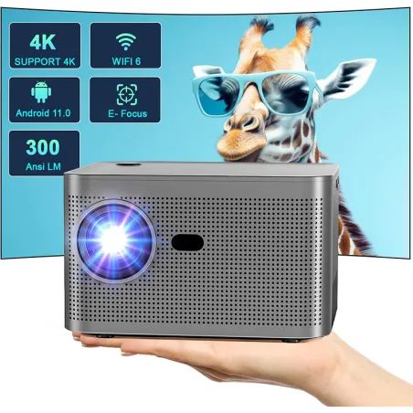 Projecteur Full HD 300 ANSI 1080p 4K Argenté - MAGCUBIC - HY350