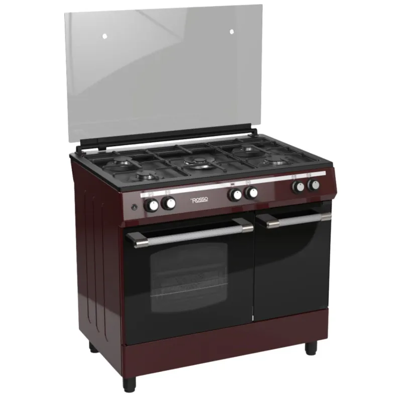 Cuisinière Gaz Butanette 5 feux 60x90cm Rouge - DEROSSO - DR-9060GW1-R