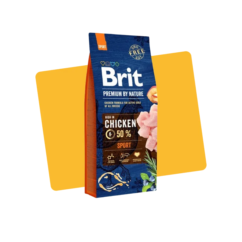 Croquettes pour chien de sport adulte Premium by Nature au poulet 15kg - BRIT - B30