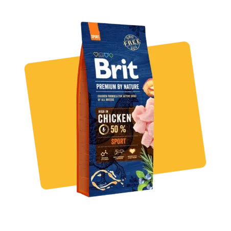 Croquettes pour chien de sport adulte Premium by Nature au poulet 15kg - BRIT - B30