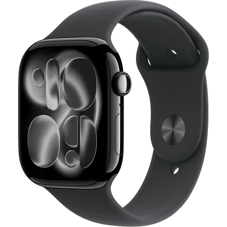 Apple Watch Series 11 GPS 46mm boitier en aluminium noir et bracelet sport noir S/M - APPLE - MEUW4ZR/A