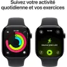Apple Watch Series 11 GPS 46mm boitier en aluminium noir et bracelet sport noir S/M - APPLE - MEUW4ZR/A