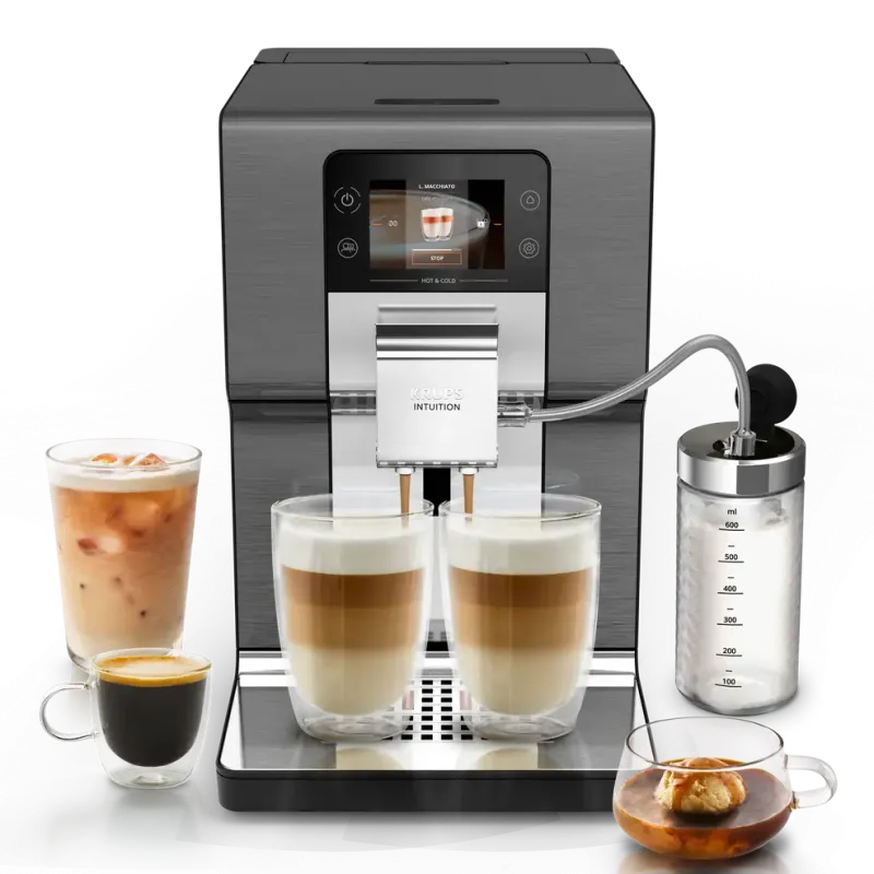 Machine à expresso avec broyeur Intuition Experience Hot&Cold 1550W gris - KRUPS - EA879NE0