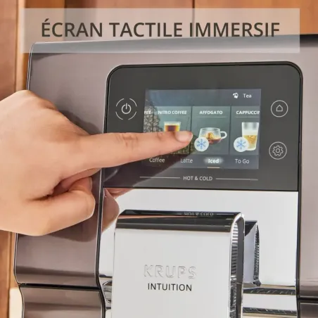 Machine à expresso avec broyeur Intuition Experience Hot&Cold 1550W gris - KRUPS - EA879NE0