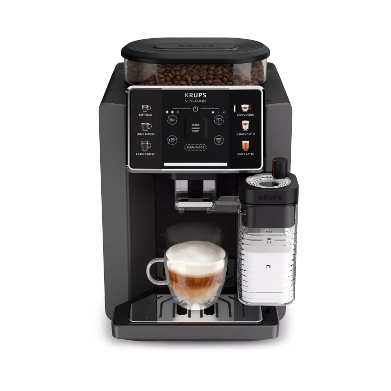 Machine à expresson avec broyeur Sensation Lait 1450W noir - KRUPS - EA912HF1