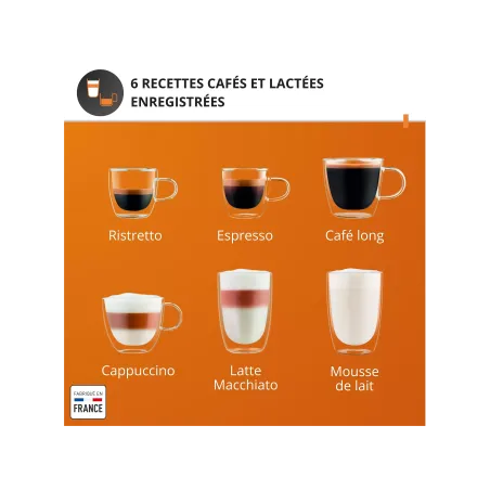 Machine à expresson avec broyeur Sensation Lait 1450W noir - KRUPS - EA912HF1