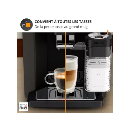 Machine à expresson avec broyeur Sensation Lait 1450W noir - KRUPS - EA912HF1