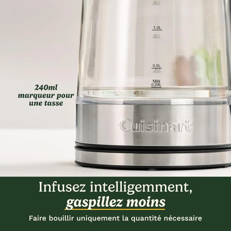 Bouilloire en verre 1,5L 3000W - CUISINART - GK15E