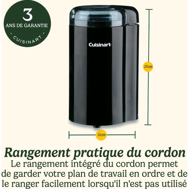 Moulin à café électrique 140W noir - CUISINART - DCG20BKNE