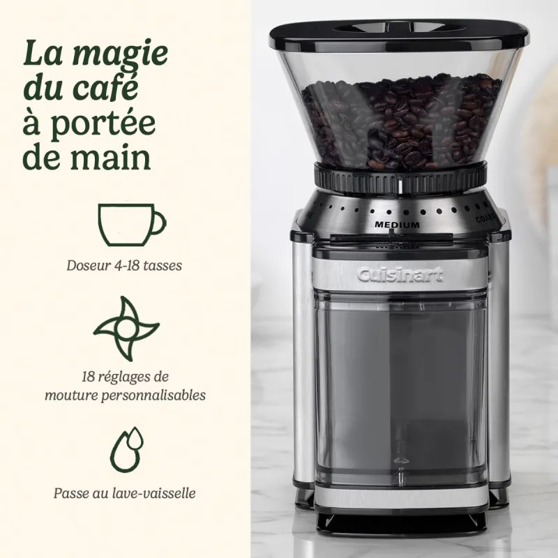 Moulin à café électrique 18 réglages de mouture, argenté - CUISINART - DBM8V2E