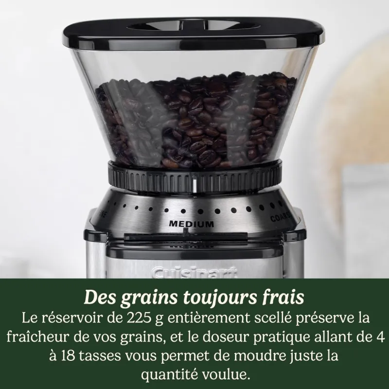 Moulin à café électrique 18 réglages de mouture, argenté - CUISINART - DBM8V2E