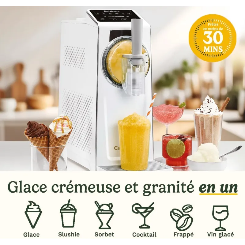 Machine à sorbets et boissons 6-en-1 Frost Fusion blanc - CUISINART - ICE201E