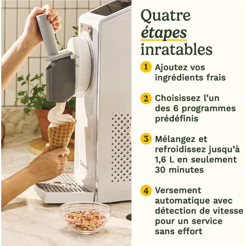 Machine à sorbets et boissons 6-en-1 Frost Fusion blanc - CUISINART - ICE201E