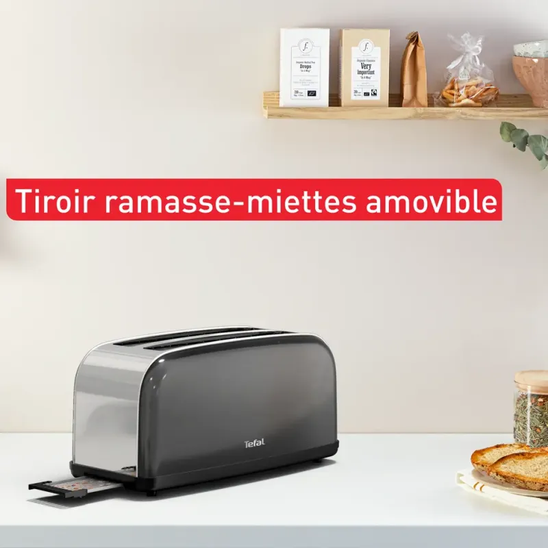 Grille-pain 2 fentes 1400W noir - TEFAL - TL520810