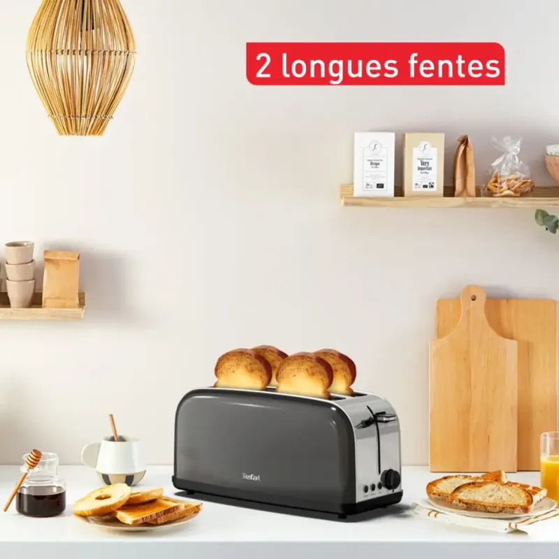 Grille-pain 2 fentes 1400W noir - TEFAL - TL520810