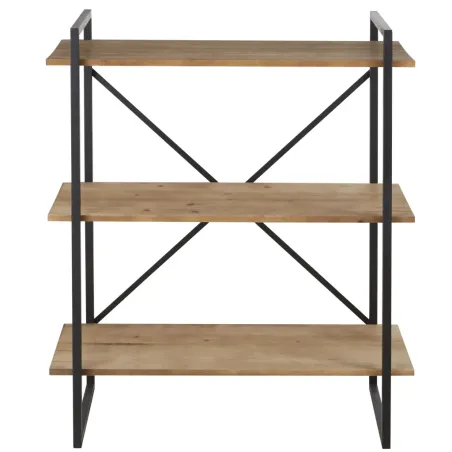 Staten - Etagère industrielle basse bois de sapin et métal - MAISONS DU MONDE