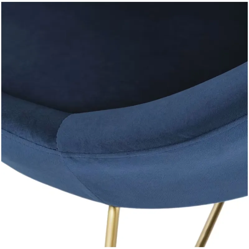 Hipop - Fauteuil bleu et pieds en acier doré - MAISONS DU MONDE