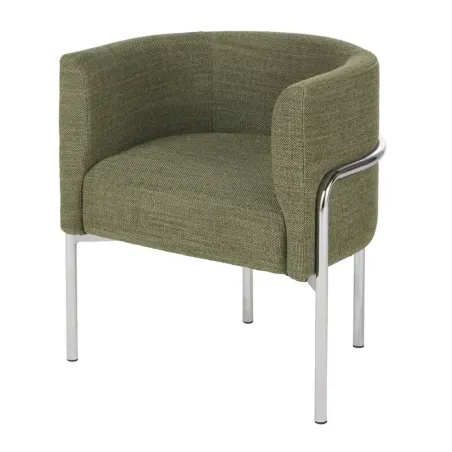 Charlize - Fauteuil de table vert et pieds en acier chromé - MAISONS DU MONDE