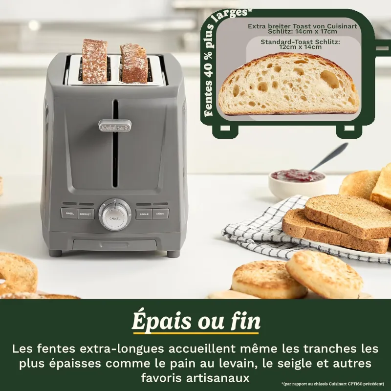 Grille-pain 2 fentes Core Collection noir - CUISINART - CPT1200E