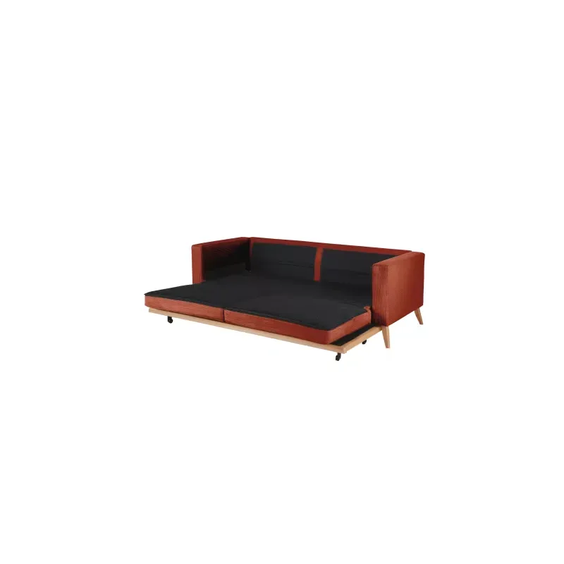 Brooke - Canapé convertible style scandinave 3 places écureuil - MAISONS DU MONDE