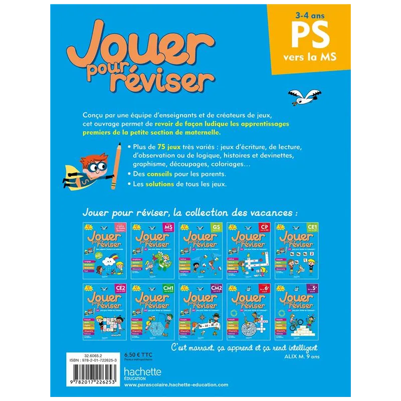 Jouer pour réviser ; De la PS à la MS ; Cahier de vacances - Elise Garcette - Hachette Education - Grand format - ravate.com lib