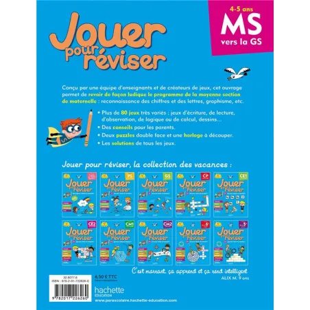 Jouer pour réviser : Cahier de vacances ; De la MS à la GS - Christelle Amiet - Hachette Education - Grand format - ravate.com l