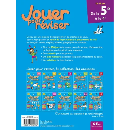 Jouer pour réviser : de la 5e à la 4e - Collectif - Hachette Education - Grand format - ravate.com librairie reunion
