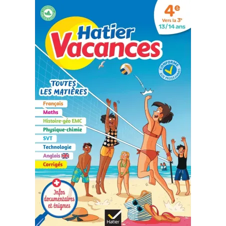 Hatier vacances : toutes les matières 4e vers 3e