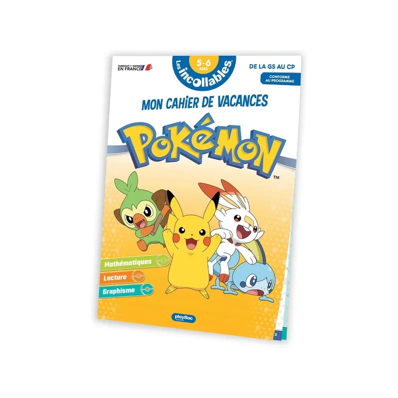 Les incollables : Pokémon ; mon cahier de vacances ; de la GS au CP (édition 2021) - Collectif - Éditions playBac - Grand... - r