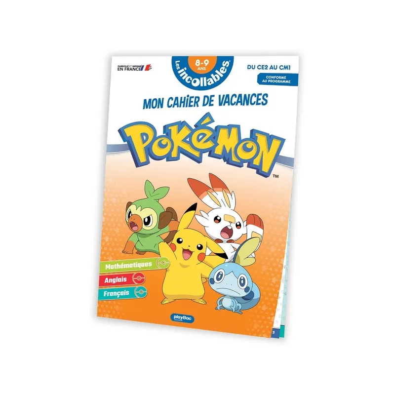 Les incollables : Pokémon ; mon cahier de vacances ; CE2 vers CM1 - Collectif - Éditions playBac - Grand format - Espace... - ra