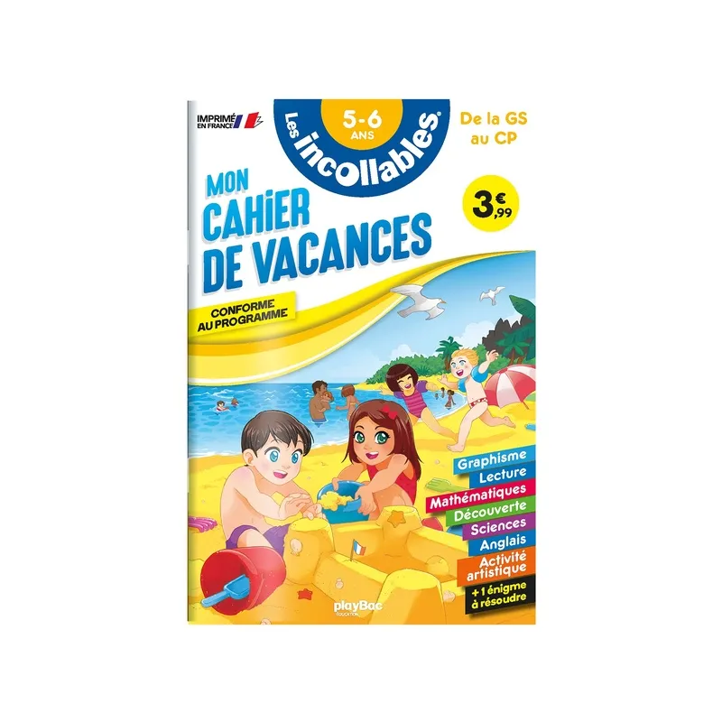 Les incollables : mon cahier de vacances ; de la GS au CP - Collectif - Éditions playBac - Grand format - ravate.com librairie r