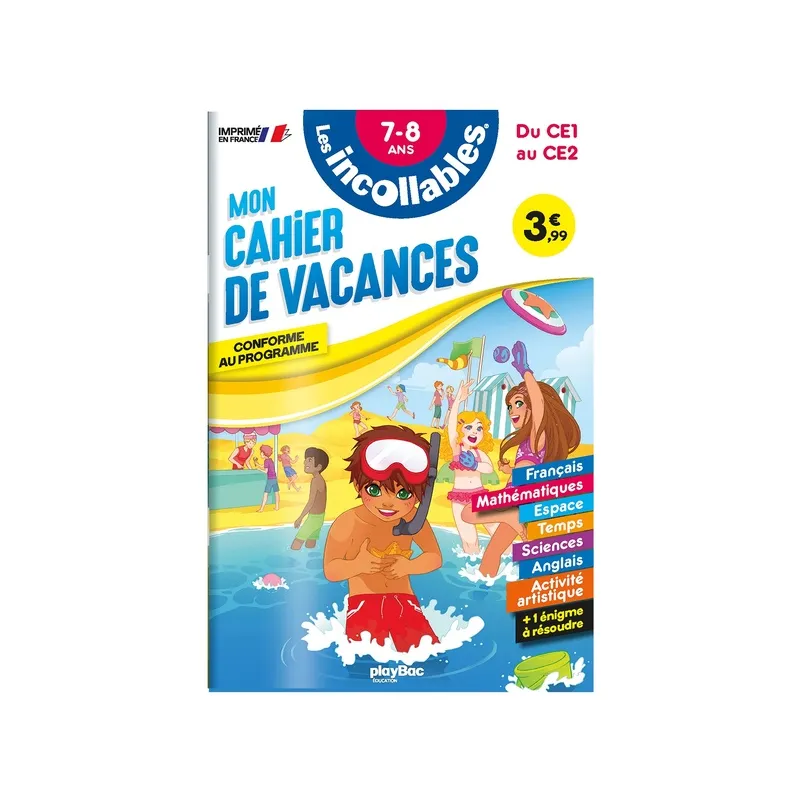 Les incollables : mon cahier de vacances ; du CE1 au CE2 - Collectif - Éditions playBac - Grand format - ravate.com librairie re