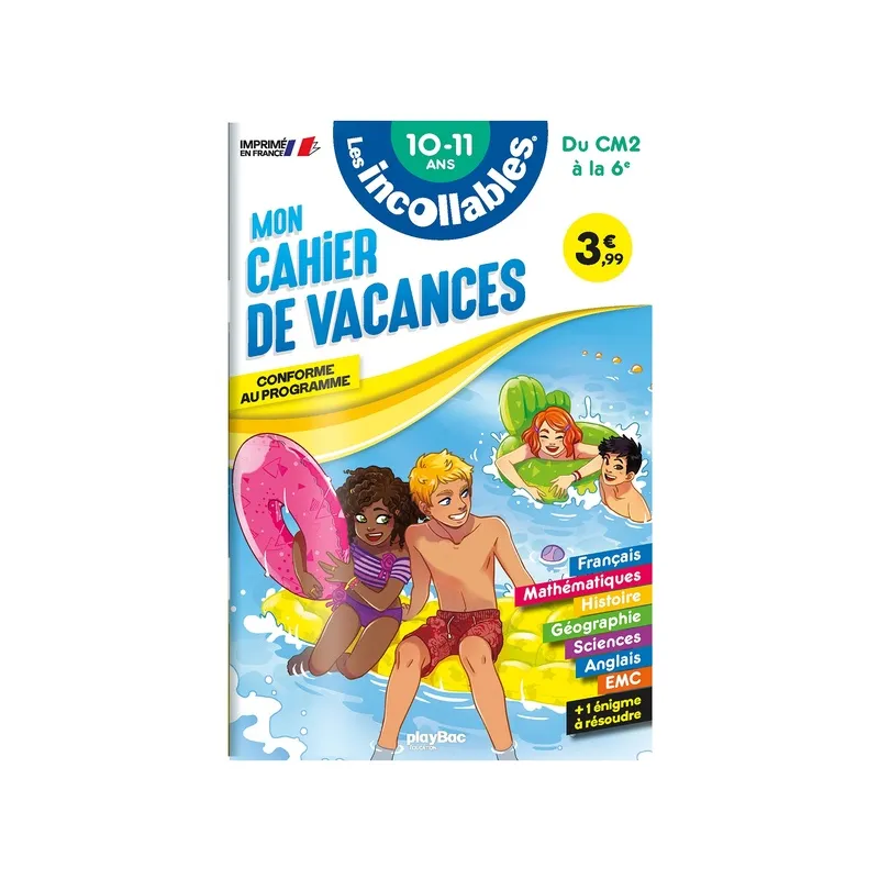 Les incollables : mon cahier de vacances ; du CM2 à la 6e - Collectif - Éditions playBac - Grand format - ravate.com librairie r