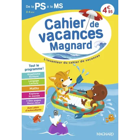 Cahier de vacances : De la PS vers la MS 3-4 ans : Magnard, l'inventeur du cahier de vacances (édition 2026)