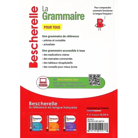 Bescherelle : La grammaire pour tous - Bénédicte Delaunay, Nicolas Laurent - Hatier - Grand format - ravate.com librairie reunio