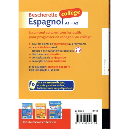 Bescherelle : espagnol collège - Monica Castillo lluch - Hatier - Grand format - ravate.com librairie reunion