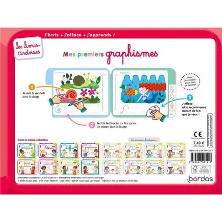 Les livres-ardoises : mes premiers graphismes ; à partir de 3 ans (édition 2023) - Cécile Hudrisier, Mélisande Luthringer -... -