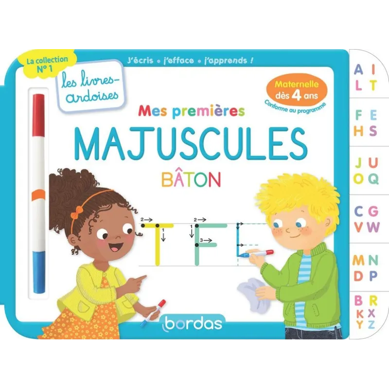Les livres-ardoises : mes premières majuscules bâton ; à partir de 4 ans (édition 2023) - Virginie Chiodo, Cécile Hudrisier... -