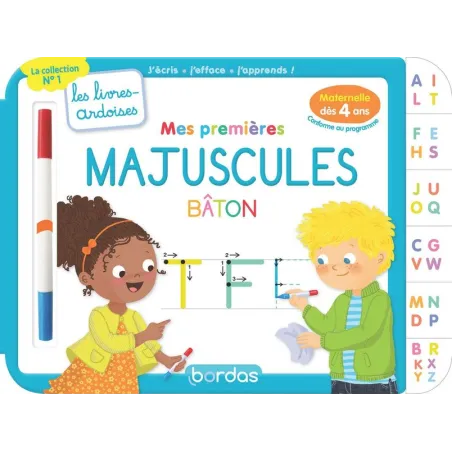 Les livres-ardoises : mes premières majuscules bâton à partir de 4 ans (édition 2023)