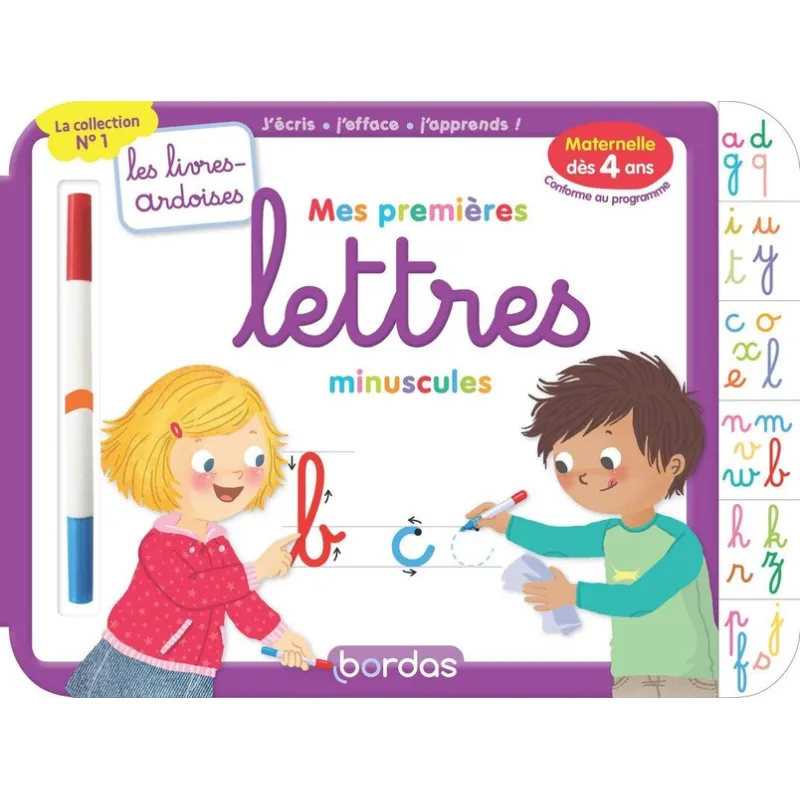 Les livres-ardoises : mes premières lettres minuscules ; à partir de 4 ans (édition 2023) - Cécile Hudrisier, Elen Lescoat -... 
