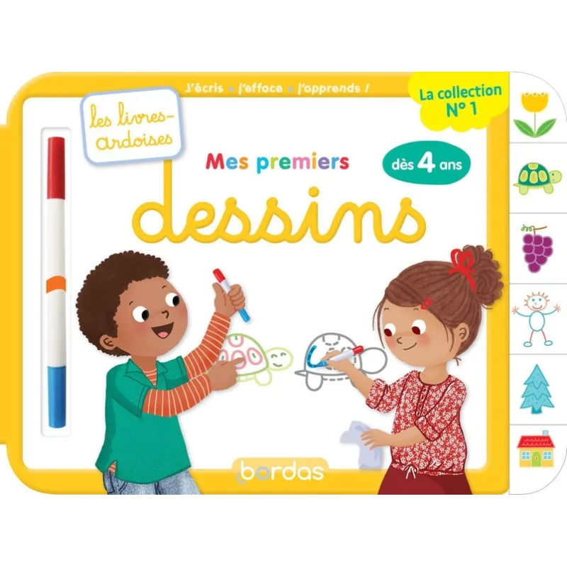 Les livres-ardoises : mes premiers dessins ; à partir de 4 ans - Virginie Chiodo, Cécile Hudrisier - Éditions Bordas - Grand... 