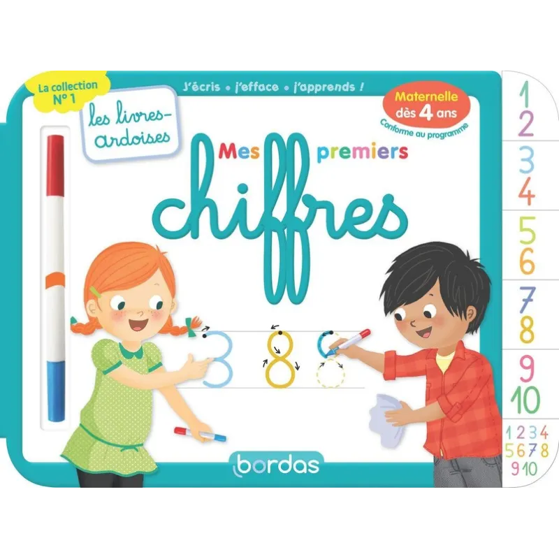 Les livres-ardoises : mes premiers chiffres ; à partir de 4 ans (édition 2023) - Cécile Hudrisier, Mélisande Luthringer -... - r