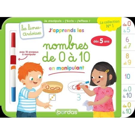 Les livres-ardoises : J'apprends les nombres de 0 à 10 en manipulant