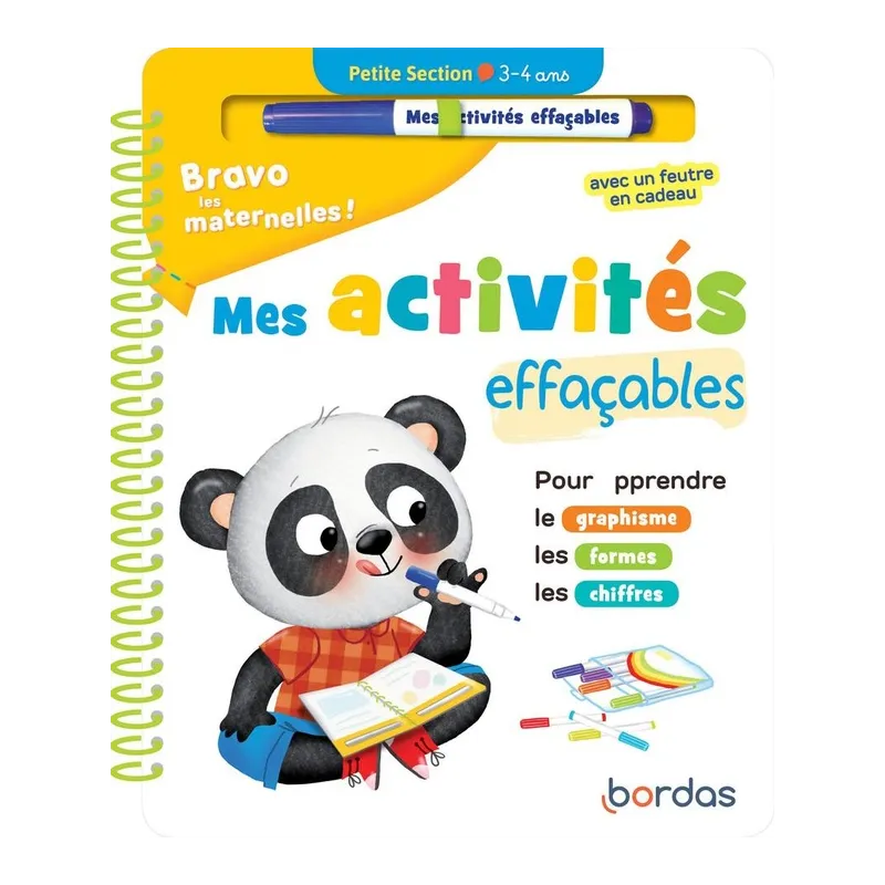Bravo les maternelles ! : mes activités effaçables ; PS (édition 2021) - Collectif - Éditions Bordas - Grand format - Espace... 