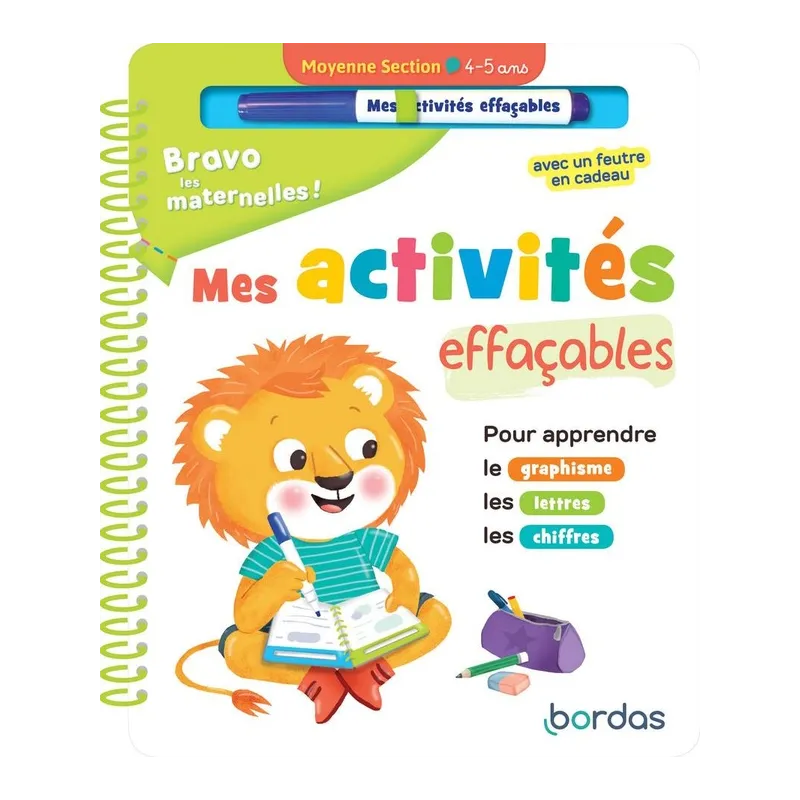 Bravo les maternelles ! : mes activités effaçables ; MS - Collectif - Éditions Bordas - Grand format - ravate.com librairie reun